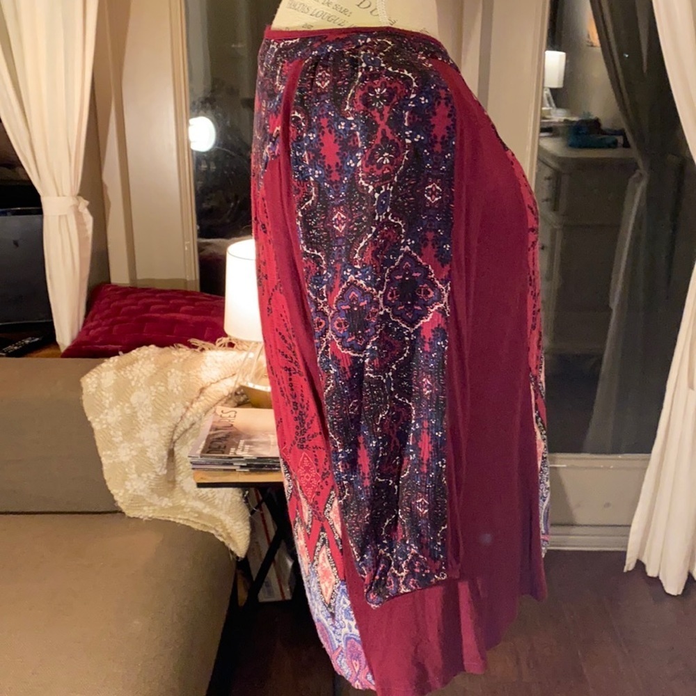 Fig & Flower plum maroon top women’s blouse Small - Picture 7 of 9